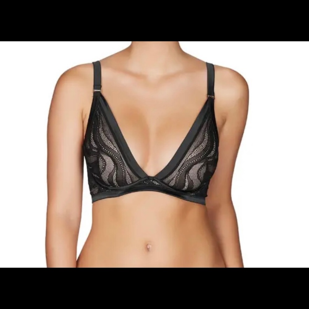 NWT Pleasure State Amelia Underwire Black Lace Bra, Size 30G